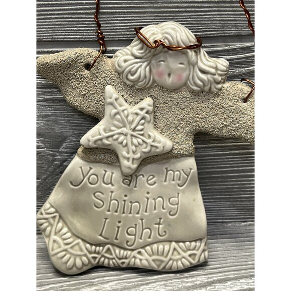Carol Jones Angel Ceramic Christmas Ornament 2004 Wall Hanging Signed 5.5” - Picture 2 of 8